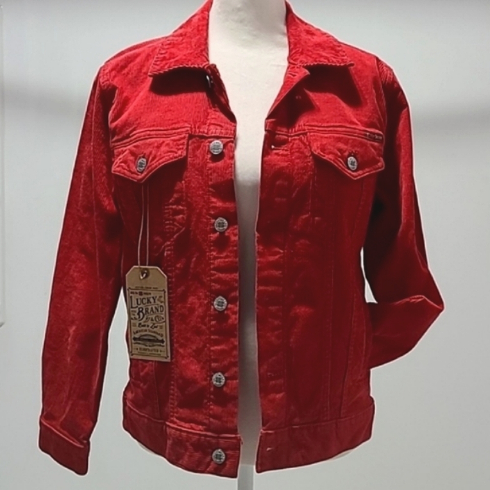 Lucky Brand M/M Unisex Cowgirls Dream Red Corduroy Jacket chic stylish tiktok